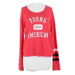 Sundry $99 Sz 1 Red White Blue Young American Cotton Blend Pullover Sweater